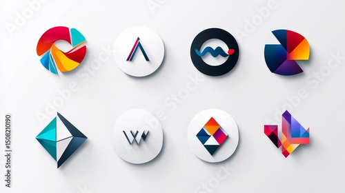 10 different logos round and rectangle, professional, white background - Free Download 10 different logos round and rectangle, professional, white background - - GFXLoad