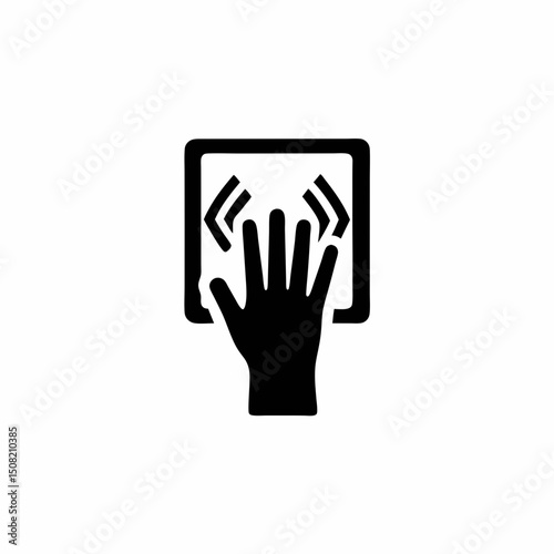 Biometric Scan Icon Vector Silhouette Design
