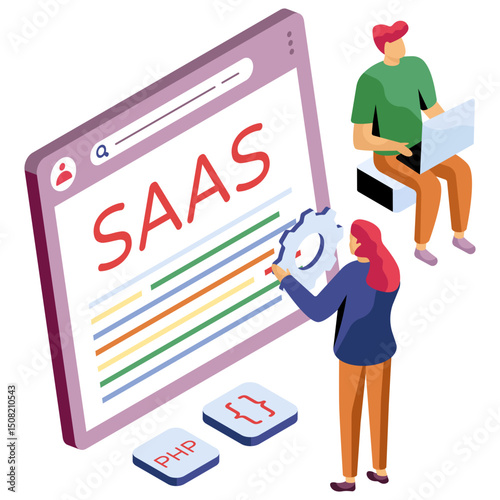 Creative design illustration of saas