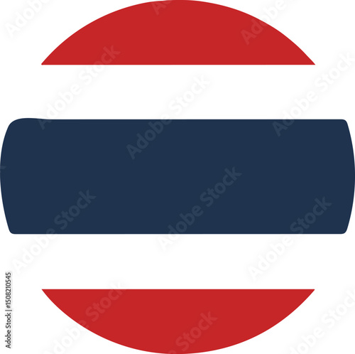 Free Download Thai flag circle icon red white blue flat design - GFXLoad