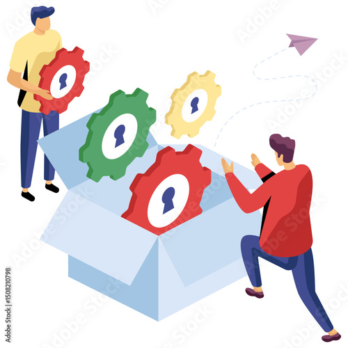 Trendy design illustration of parcel management