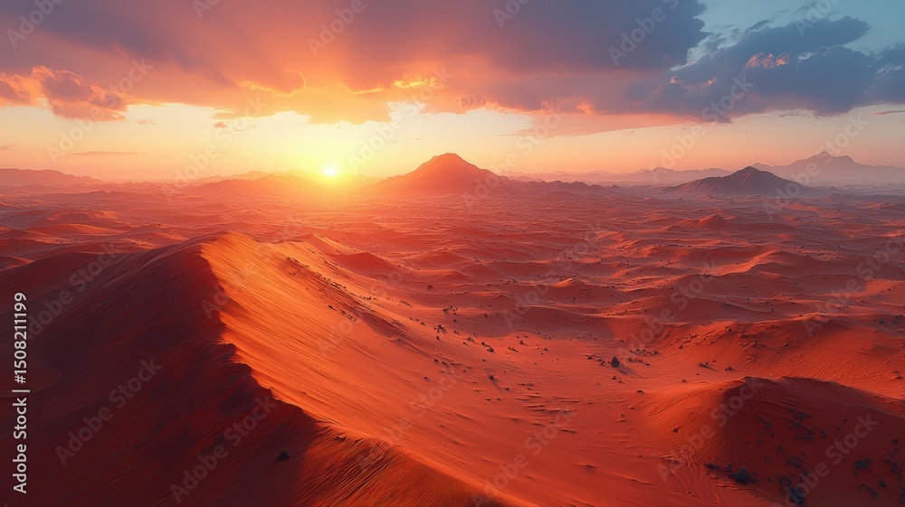 Naklejka premium A Vast Volcanic Plateau at Sunset with Soft Light Casting Over the Expansive Landscape