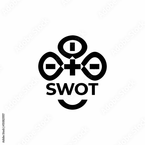 SWOT Analysis Icon Vector Silhouette Design