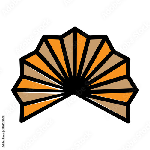 Fan Origrami Vector Filled Icon Design