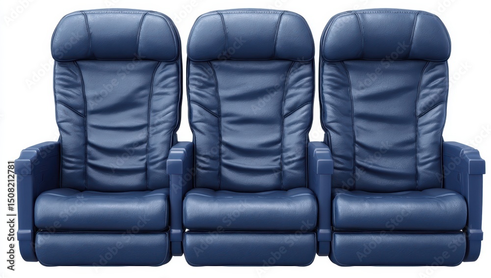 Naklejka premium Three blue airplane seats