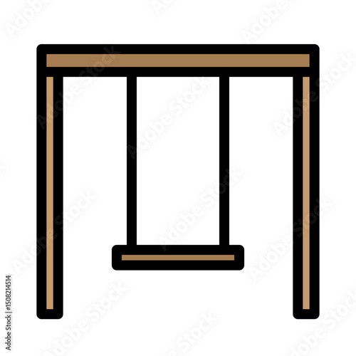 Circus Swing Vector Filled Icon Design