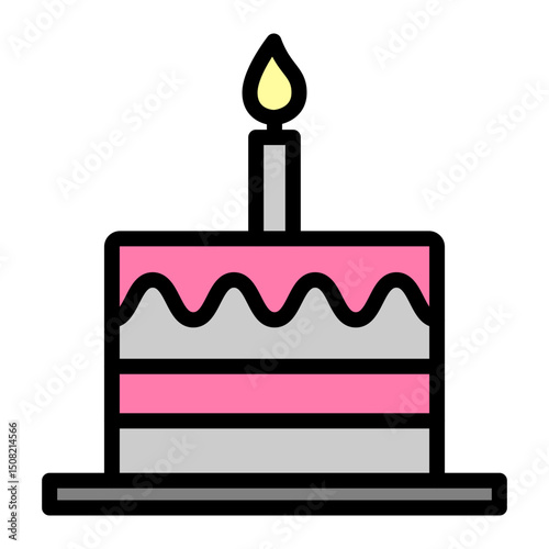 Cake Vector Filled Icon Design