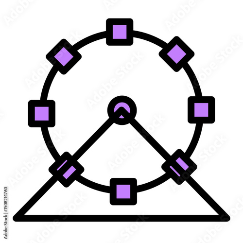 Ferris Wheel Vector Filled Icon Design