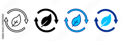 Renewable Energy Icon Set Multiple Style Vector Illustration