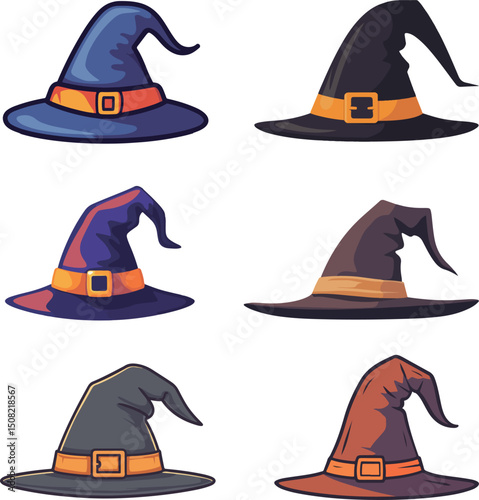 Cartoon wizard hat illustration material
