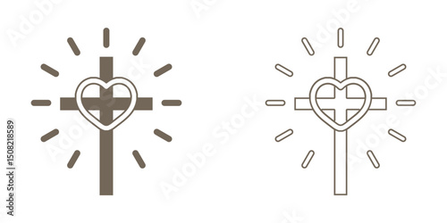 Faith icon set. Faith icon Solid and  line style. editable icon, vector collection