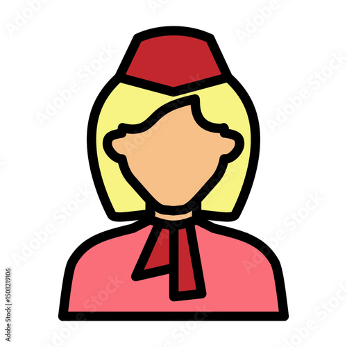 Stewardess Vector Filled Icon Design