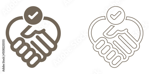 TRUST icon. TRUST icon Solid and line icon style.