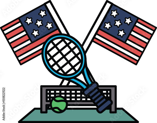 The image is of a tennis court