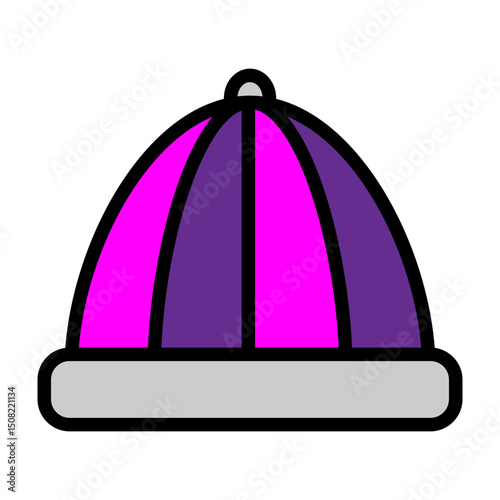 Winter Cap Vector Filled Icon Design