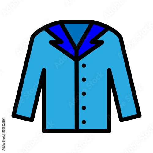 Winter Coat Vector Filled Icon Design