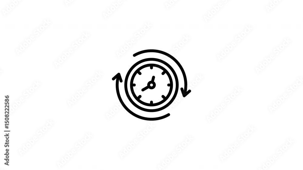 icon line motion graphic refresh time