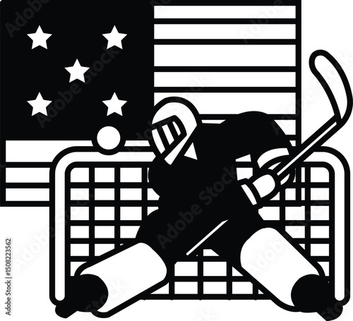 A hockey player is about to make a goal