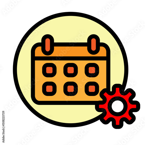 Maintenance Schedule Vector Filled Icon Design