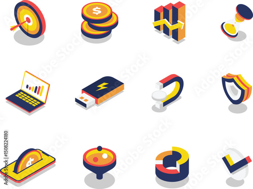 Busniess isometric icon vector based