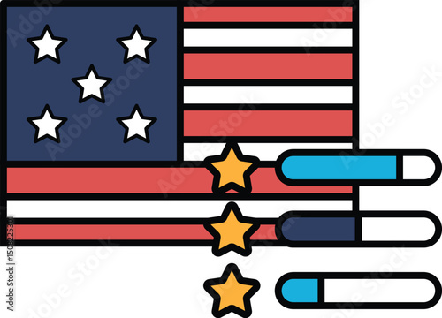 A patriotic flag with stars and stripes