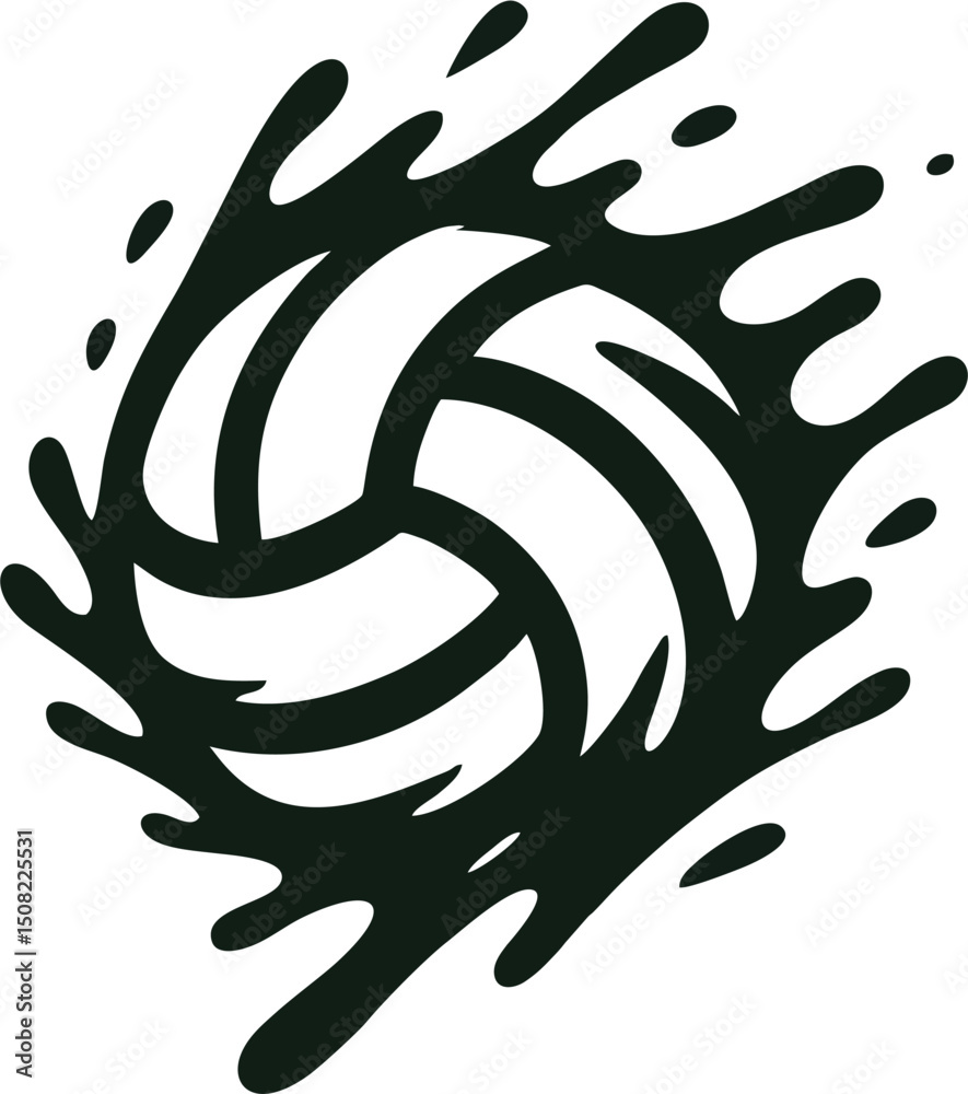 Volley Logo - Action volleyball splash dynamic design
