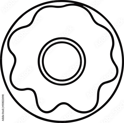 donut silhouette, doughnut icon, pastry vector, dessert clipart, sweet treat silhouette, baked goods image, round donut graphic, sugary snack icon, black donut shape,