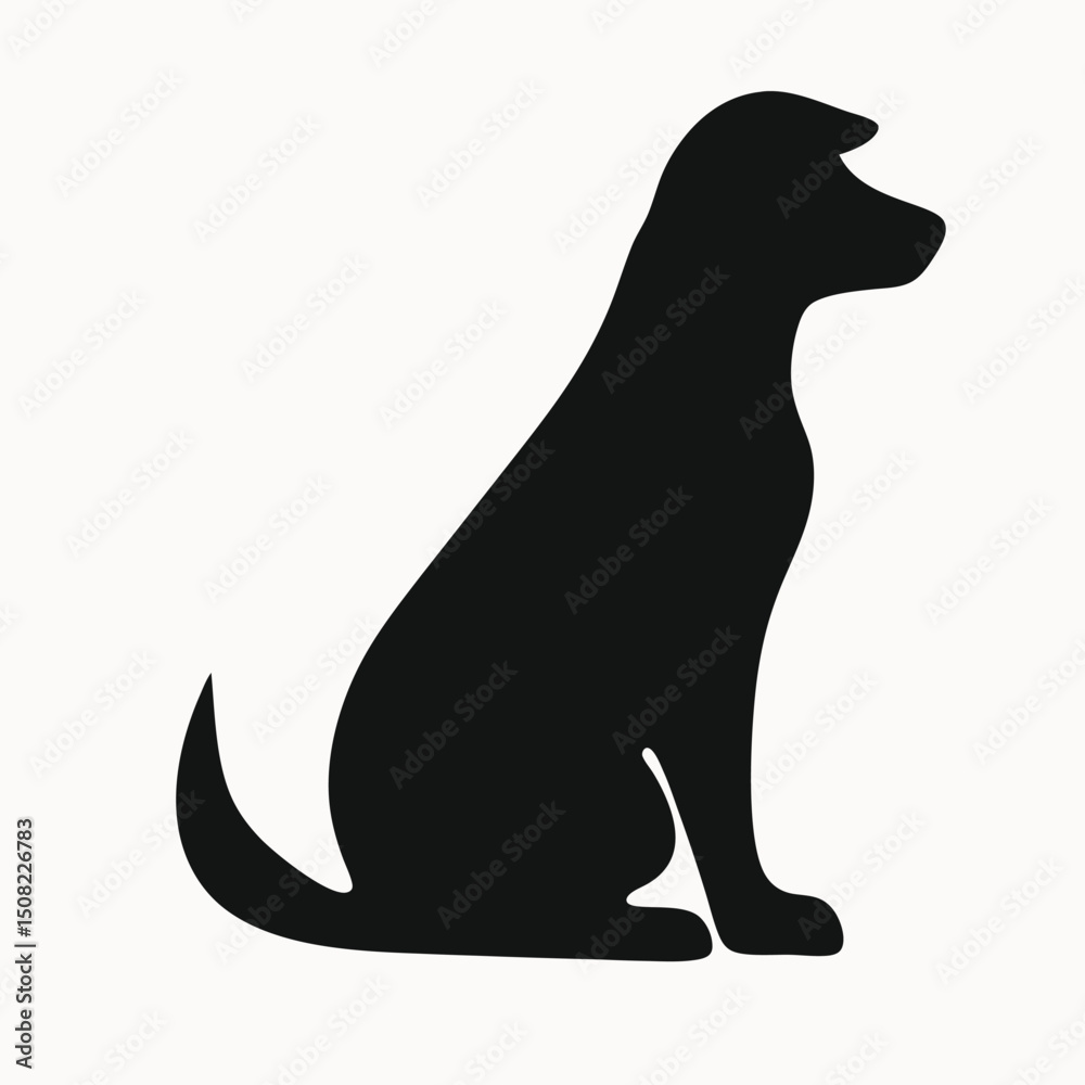 Silhouette of a Dog Sitting Elegant Canine Vector Illustration Silhouette of a Dog Sitting Elegant Canine Vector Illustration