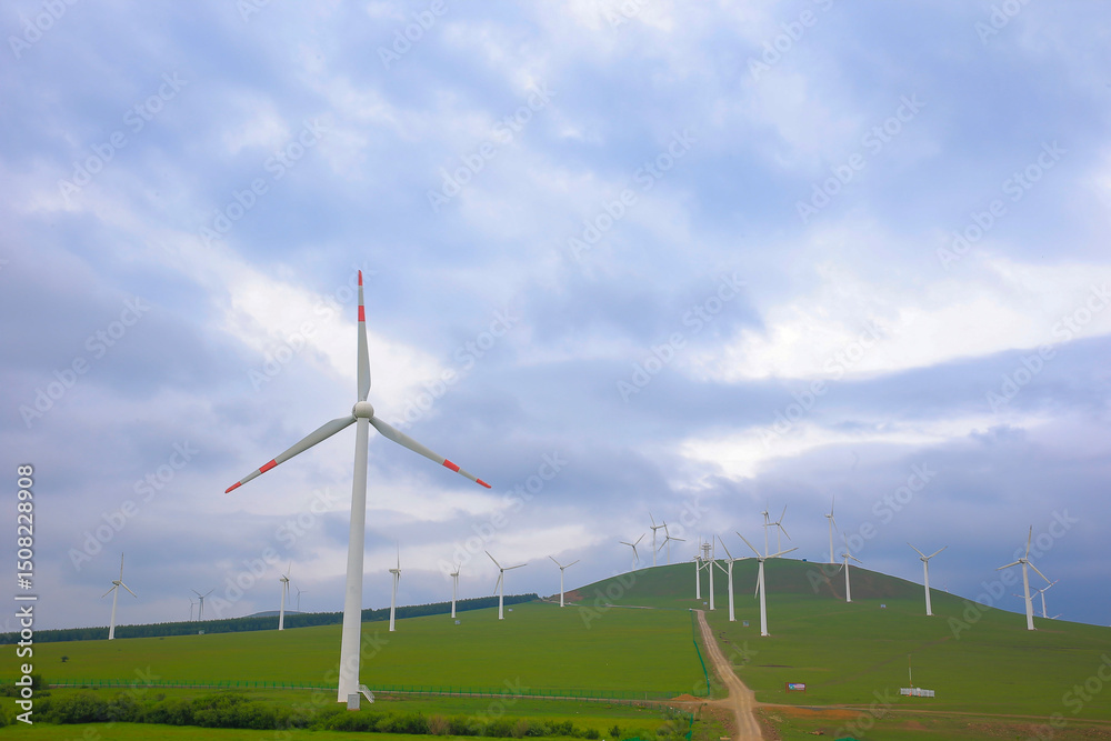 Fototapeta premium Wind turbines for electric power production