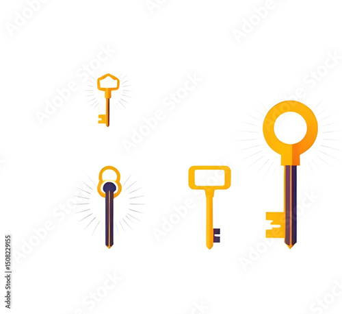 flat style key, black key silhouette, realistic key icon, vector house key, old fashioned key, office key icon, password security key, illustration of key, key and lock set, room key vector, symbolic 