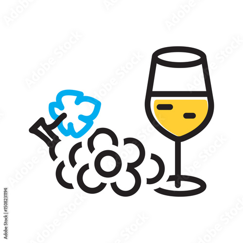 Vector multi color icon for Viniculture