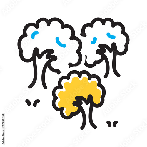 Vector multi color icon for Tree cultivation