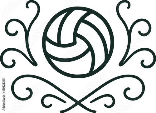 Volley Logo - Elegant volley ball art design