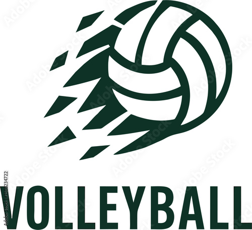 Volley Logo - Exploding volleyball hurtles towards viewer