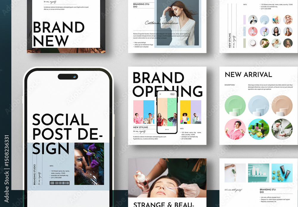 Social Media Post Template Design Layout Stock Template | Adobe Stock