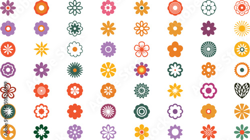 UI-Friendly Floral Symbols with Diverse Designs