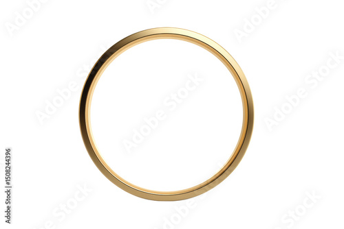 Wallpaper Mural Minimalist gold ring on transparent background with reflective surface, cut out Torontodigital.ca