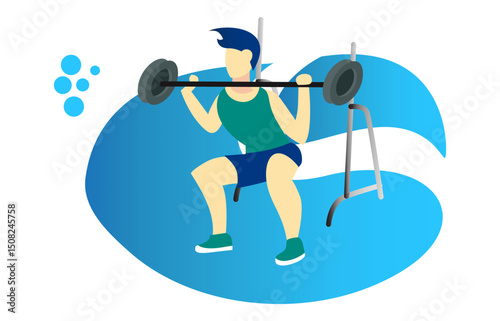 isometric illustration of sports activities in a gym, vector illustration