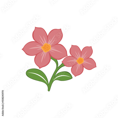 Delicate Pink Flowers A Botanical Illustration of Spring Blooms