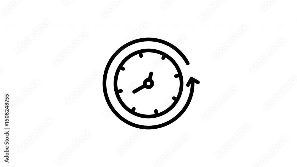 icon line motion graphic countdown