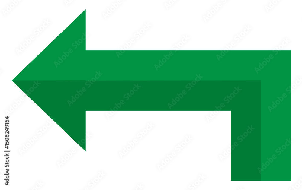Turn left arrow icon in green color Turn left arrow icon in green color