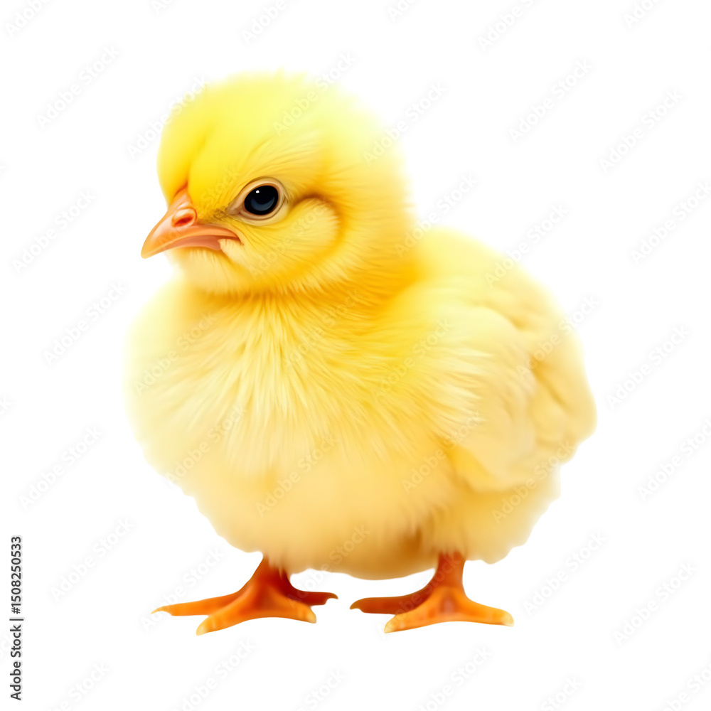 Obraz premium Yellow chick baby bird PNG file isolated on transparent background