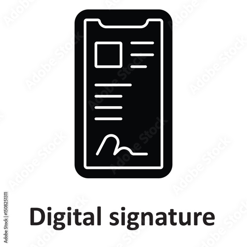Digital signature :Vector Icon which can easily modify or edit