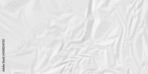 Rough wrinkled textured in white paper. White crumpled paper Blank white crumpled and creased paper poster.	