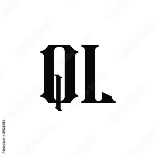 QL monogram logo design letter text name symbol monochrome logotype alphabet character simple logo