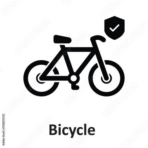Bicycle insurance :Vector Icon which can easily modify or edit