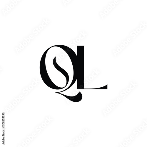 QL monogram logo design letter text name symbol monochrome logotype alphabet character simple logo