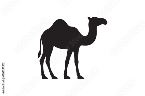 camel silhouette vector style with white background
