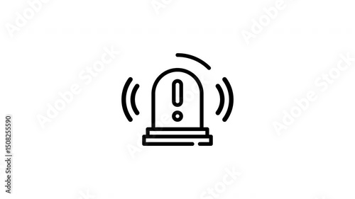 icon line motion graphic alarm bell