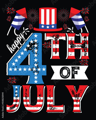 Happy 4th Patriotic Graphic